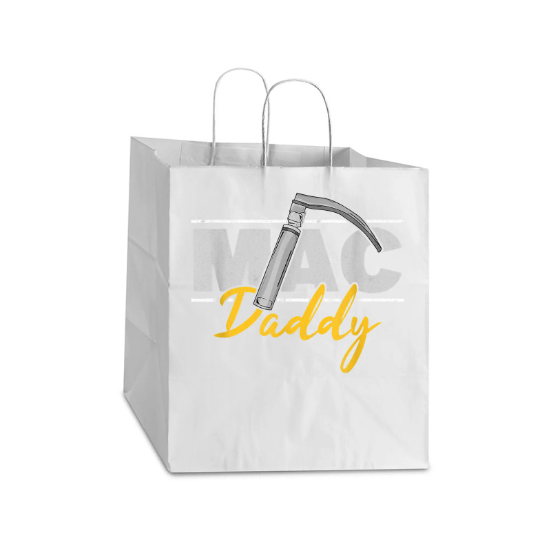 Mac Daddy Funny Anesthetist Fathers Day Gift Laryngoscope T Shirt Take Out Paper Bag - 14 X 10 X 15 1/2 | Artistshot