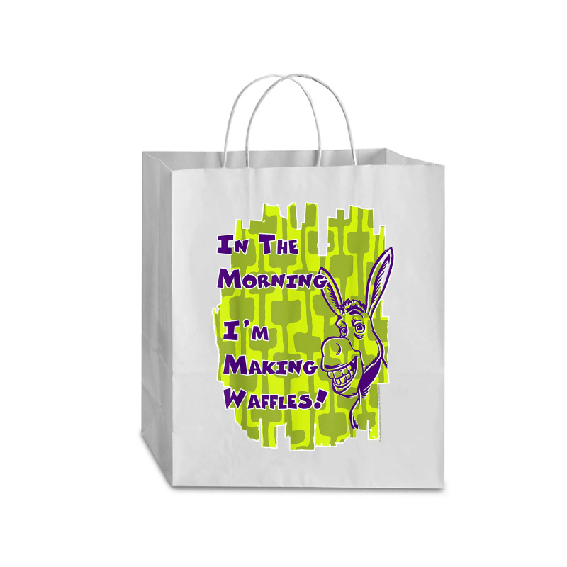 Shrek Donkey I'm Making Waffles Text Poster Traveler Paper Bag 13 X 6