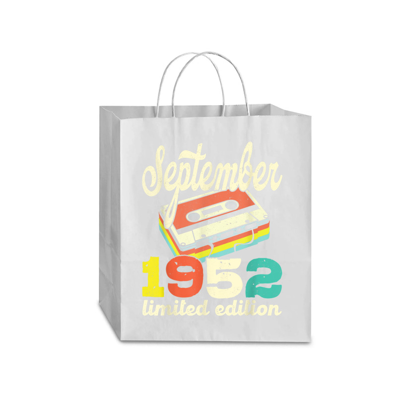 70th Birthday September 1952 Retro Cassette Limited Edition Traveler Paper Bag -13 X 6 X 15 3/4 | Artistshot