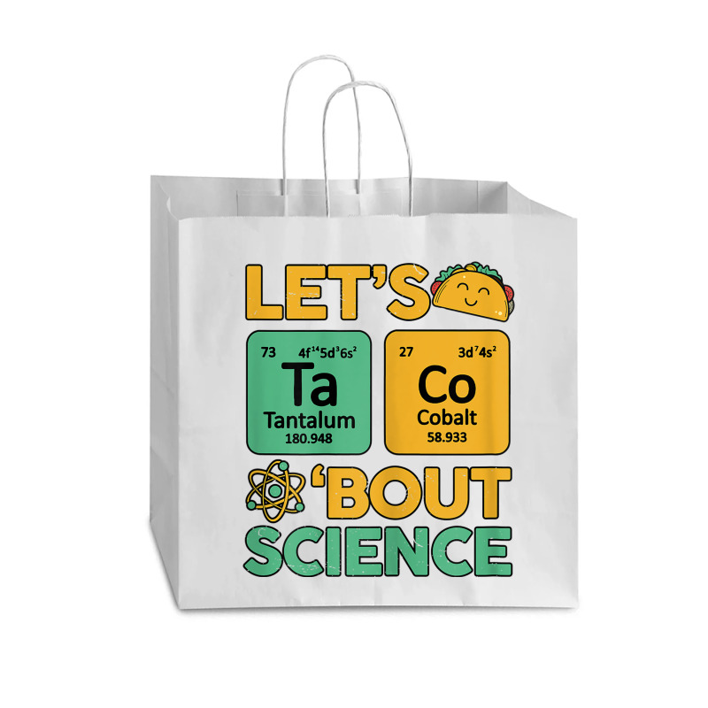 Womens Teacher Shirt Let's Taco Bout Science Cute Chemistry Physics Vogue Paper Bag - 16 X 6 X 12 | Artistshot