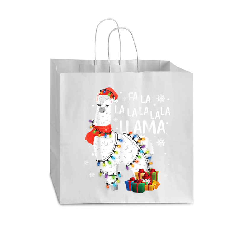 Fa La La Llama Funny Christmas Christmas Lllama Lover Vogue Paper Bag - 16 X 6 X 12 | Artistshot