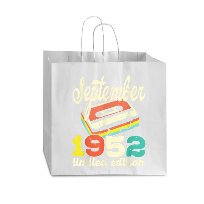 70th Birthday September 1952 Retro Cassette Limited Edition Vogue Paper Bag - 16 X 6 X 12 | Artistshot