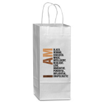 I Am Black Woman Drippin Melanin Black History Month Gift Funny Men Wine Paper Bag - 5 1/2 X 3 1/4 X 13 | Artistshot