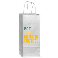 Vintage Retro Sunset Eat Sleep Infection Control T Shirt Wine Paper Bag - 5 1/2 X 3 1/4 X 13 | Artistshot