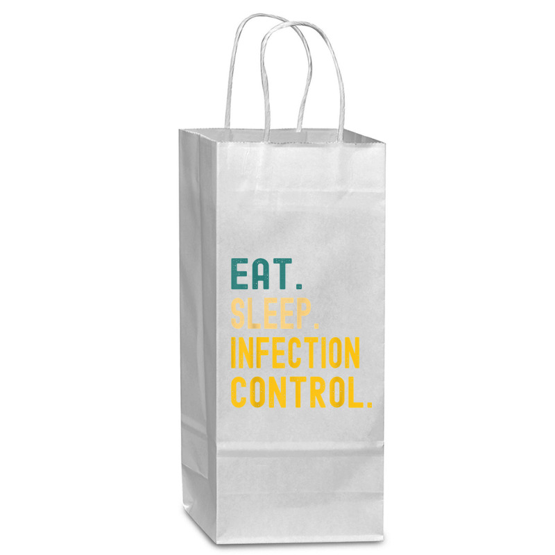 Vintage Retro Sunset Eat Sleep Infection Control T Shirt Wine Paper Bag - 5 1/2 X 3 1/4 X 13 | Artistshot