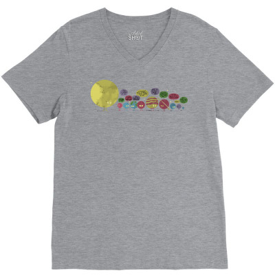 Planetary Chatter Vectorized V-neck Tee Designed By Fandysr88