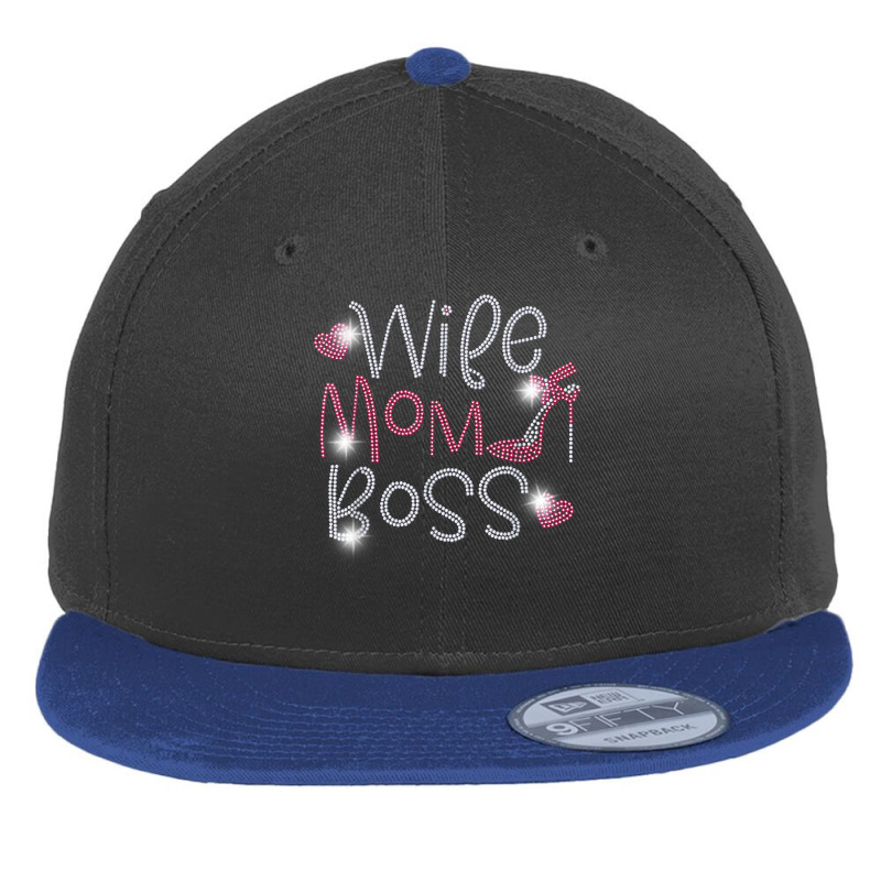 Wife Mom Boss Bling Rhinestone Funny Birthday Party Gift T Shirt Flat Bill Snapback Cap by toroooo | Artistshot