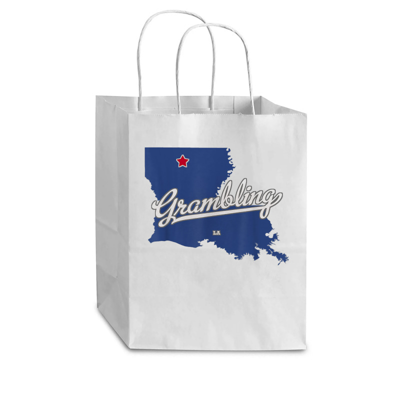 Grambling Louisiana La Map T Shirt Cub Paper Bag - 8 X 4 1/2 X 10 1/4 | Artistshot