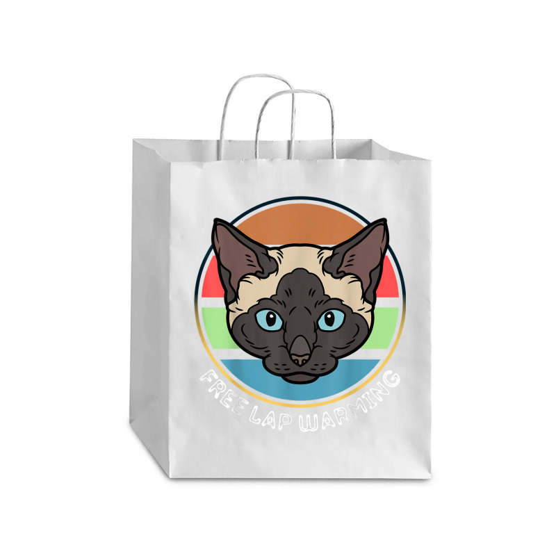 Funny Siamese Quote, Siamese Free Lap Warming Vintage, Cool T Shirt Debie Paper Bag - 10 X 5 X 13 | Artistshot