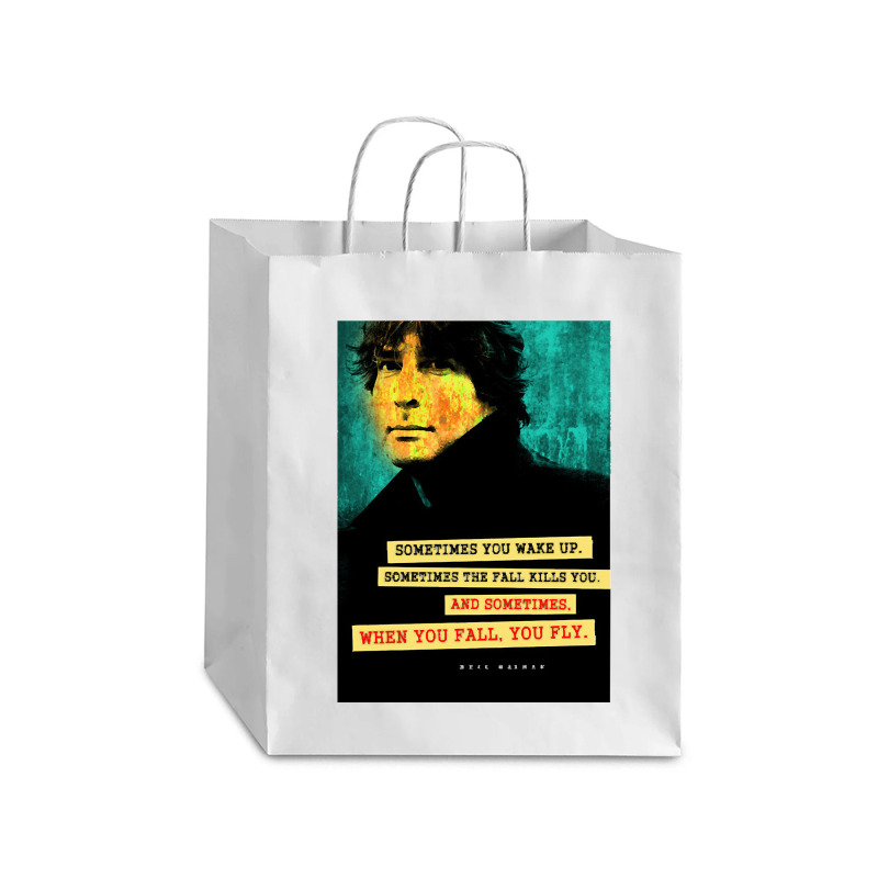 Neil Gaiman Quote, Neil Gaiman Quote Art, Neil Gaiman Quote Vintage, N Debie Paper Bag - 10 X 5 X 13 | Artistshot