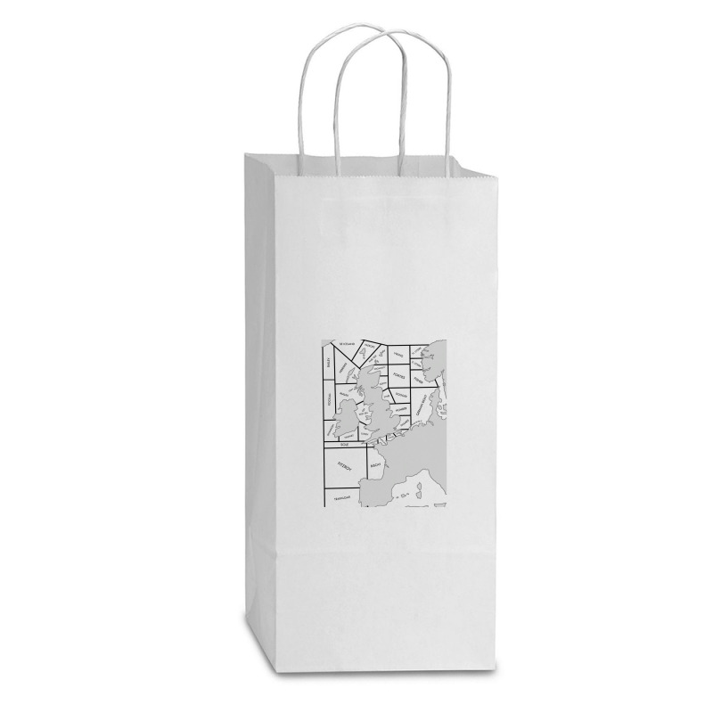 Shipping Forecast Uk Map - Labelled Double Wine Paper Bag - 6 1/2 X 3 1/2 X 12 3/8 | Artistshot