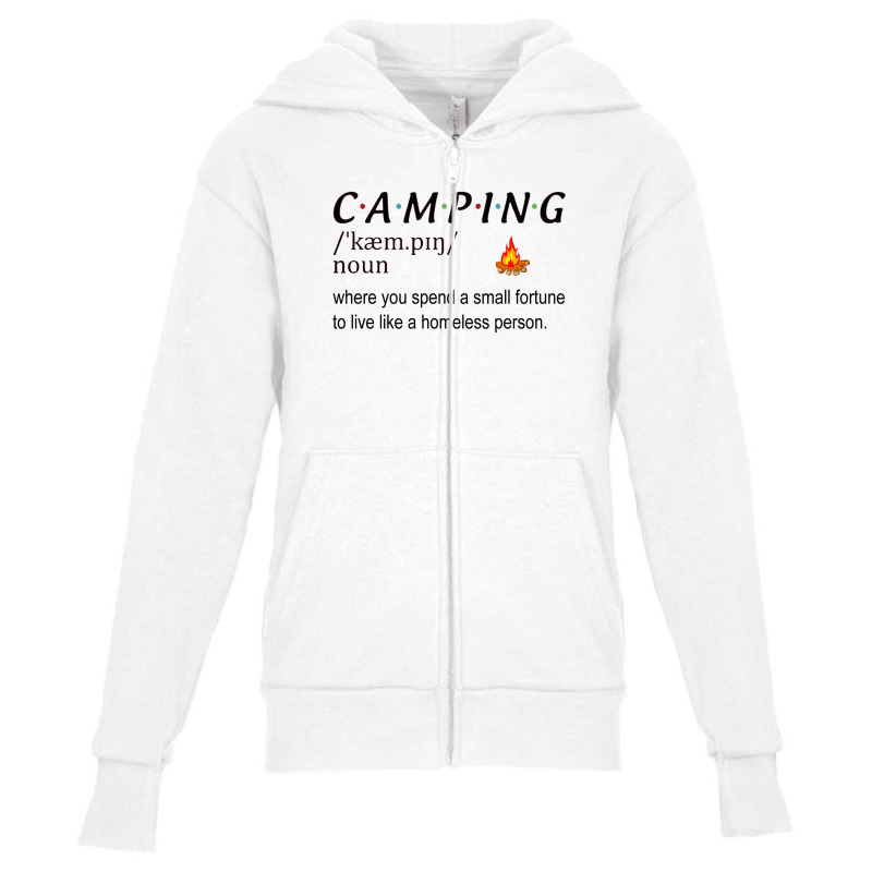 Camping Definition Youth Zipper Hoodie by hoainv | Artistshot