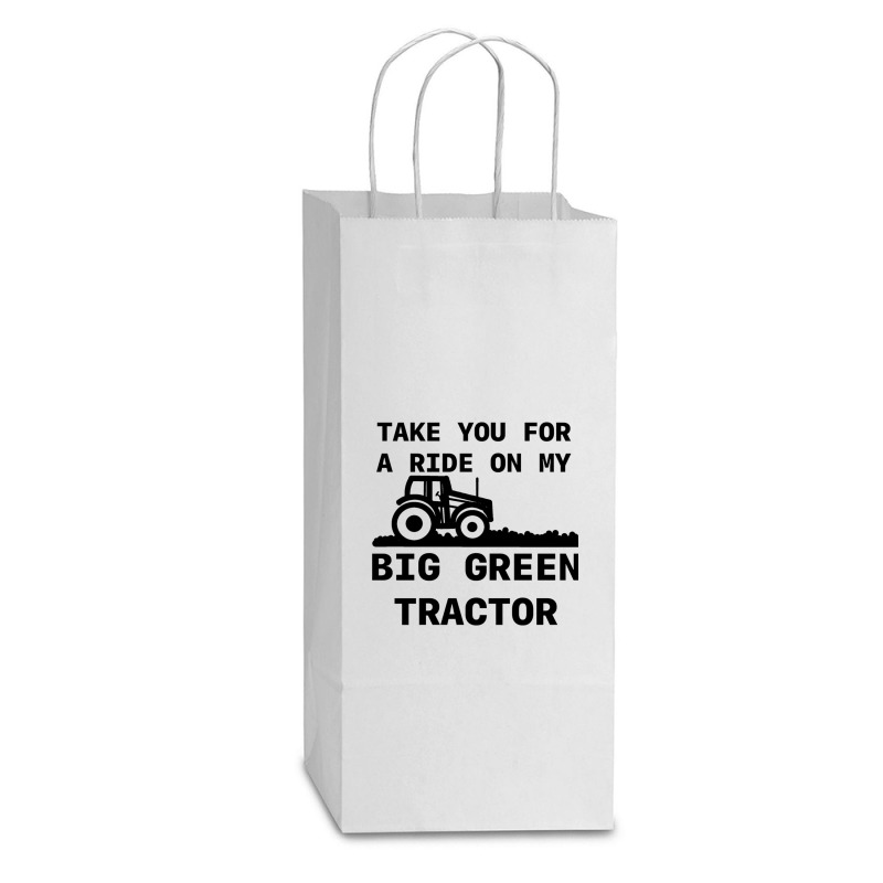 Big Green Tractor Double Wine Paper Bag - 6 1/2 X 3 1/2 X 12 3/8 | Artistshot