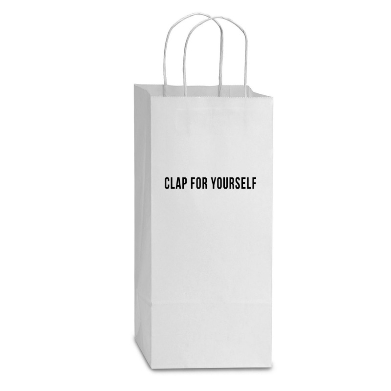 Single Empowered Fitness Love Clap Feminist Sorority Cute T Shirt Double Wine Paper Bag - 6 1/2 X 3 1/2 X 12 3/8 | Artistshot