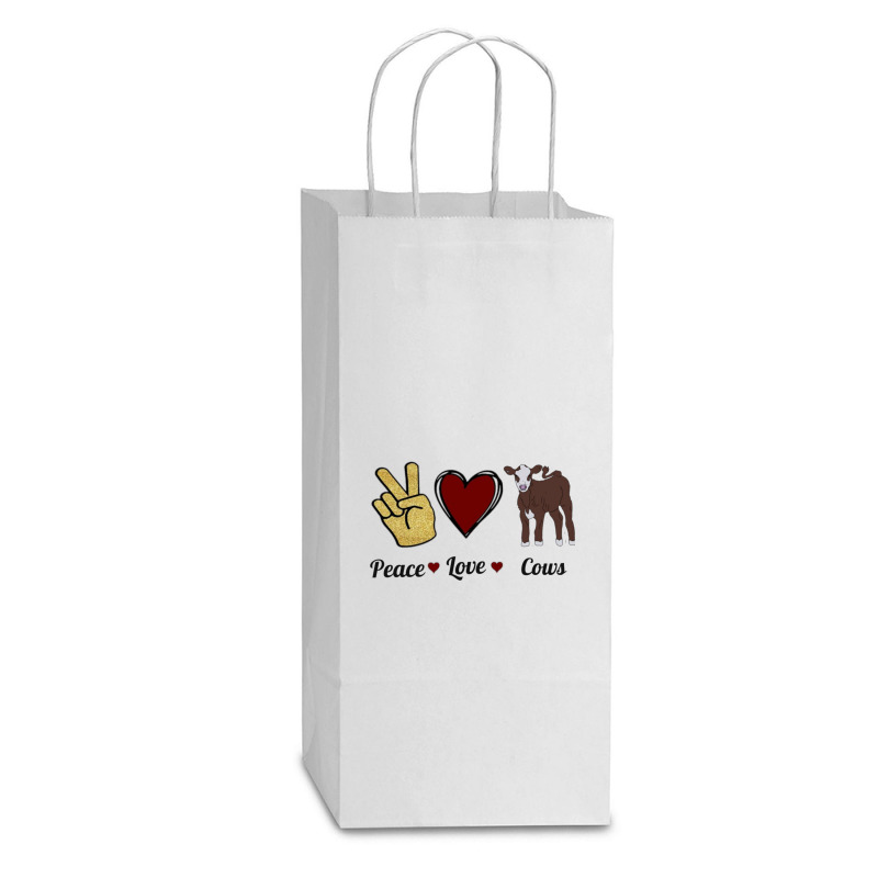 Peace Cows Double Wine Paper Bag - 6 1/2 X 3 1/2 X 12 3/8 | Artistshot