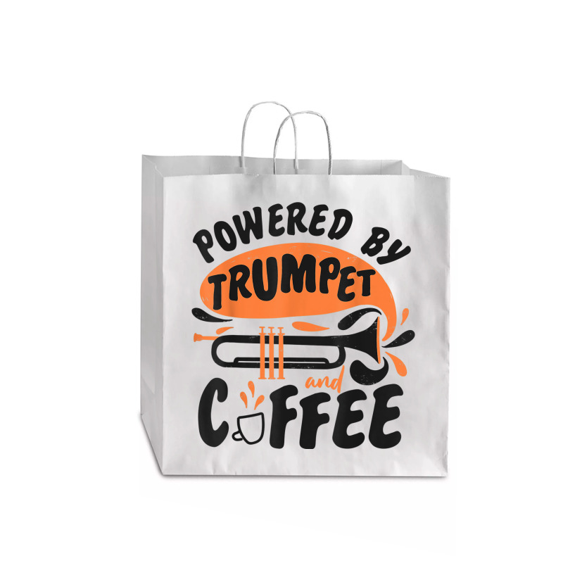 Trumpet Player Coffee Powered By Trumpet And Coffee Jumbo Paper Bag - 18 X 7 X 18 3/4 | Artistshot