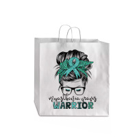 Myasthenia Gravis Warrior Mom Mg Awareness T Shirt Jumbo Paper Bag - 18 X 7 X 18 3/4 | Artistshot