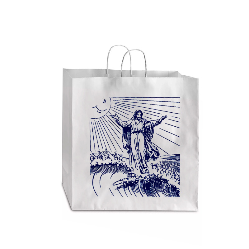 Surfing Jesus, Cool Surf Vintage, The Surfing Jesus, Surfing Jesus, Vi Jumbo Paper Bag - 18 X 7 X 18 3/4 | Artistshot