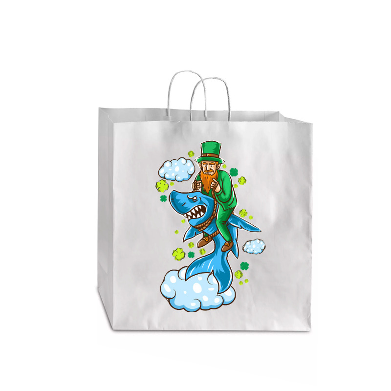 Shark St Patricks Day, Shark St Patricks Day Vintage, Shark St Patrick Jumbo Paper Bag - 18 X 7 X 18 3/4 | Artistshot