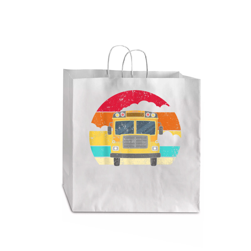 Retro Yellow School Bus For School Bus Driver And Busman Jumbo Paper Bag - 18 x 7 x 18 3/4 by ShannonFrancis | Artistshot