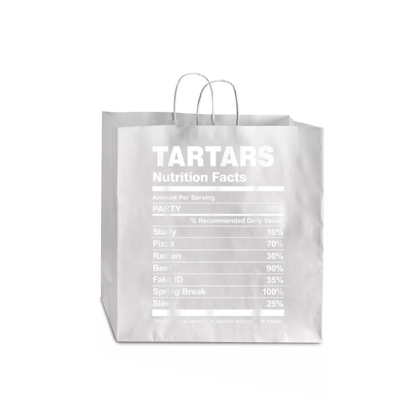 Tartars Nutrition Facts College University T Shirt Jumbo Paper Bag - 18 x 7 x 18 3/4 by hankeajrippleex5 | Artistshot