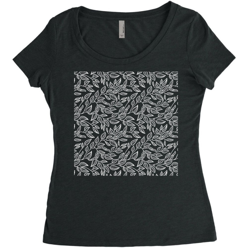 Nature Pattern T  Shirt Minimalist Leaf Line Art Illustration As A Sea Women's Triblend Scoop T-shirt by vhoeger208 | Artistshot