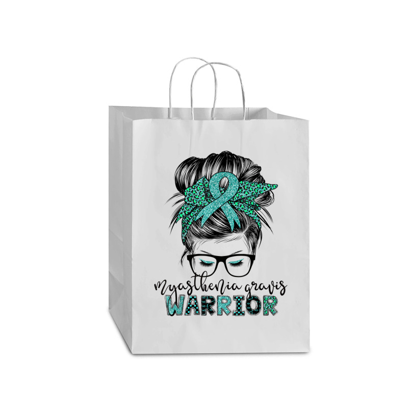 Myasthenia Gravis Warrior Mom Mg Awareness T Shirt Mart Paper Bag -13 X 7 X 17 | Artistshot