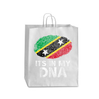 Its In My Dna Saint Kitts And Nevis Flag Fingerprint Queen Paper Bag - 16 X 6 X 19 1/4 | Artistshot