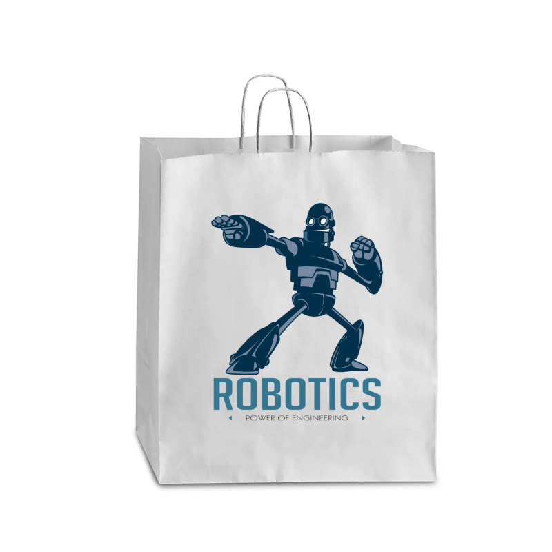 Giant Robot Cartoon Robotics Power Of Engineer I Build Robots Queen Paper Bag - 16 X 6 X 19 1/4 | Artistshot