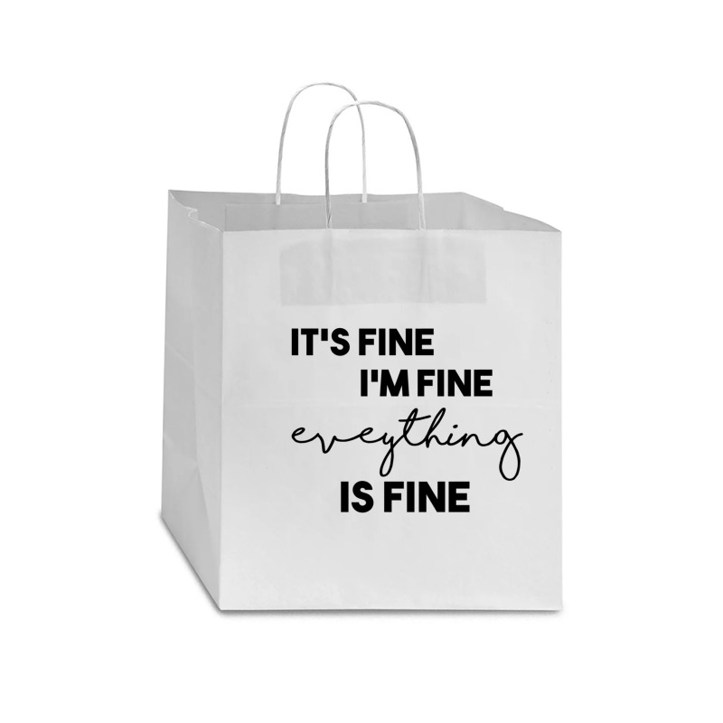 It_s Fine I_m Fine Eveything Is Fine Star Paper Bag - 13 X 7 X 13 | Artistshot