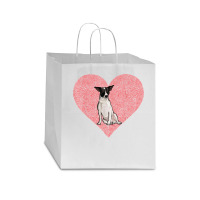 Rat Terrier Valentines Day Dog Love Fingerprint Star Paper Bag - 13 X 7 X 13 | Artistshot