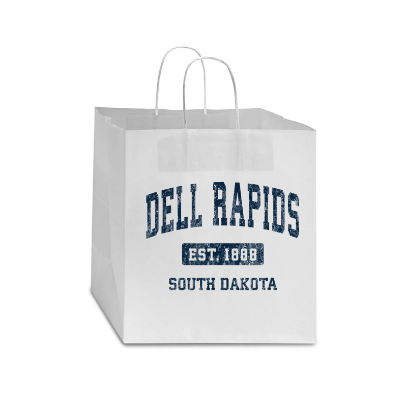 Dell Rapids South Dakota Sd Vintage Athletic Sports Design Star Paper Bag - 13 X 7 X 13 | Artistshot