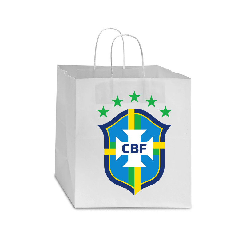 Brazilian Football Confederation Star Paper Bag - 13 X 7 X 13 | Artistshot