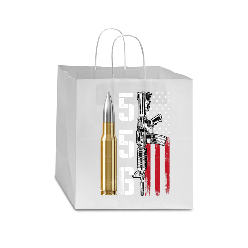 Ar-15 American Flag, Ar15 Rifle Sling Gift Gun Owner Back Star Paper Bag - 13 x 7 x 13 by rayhenault | Artistshot