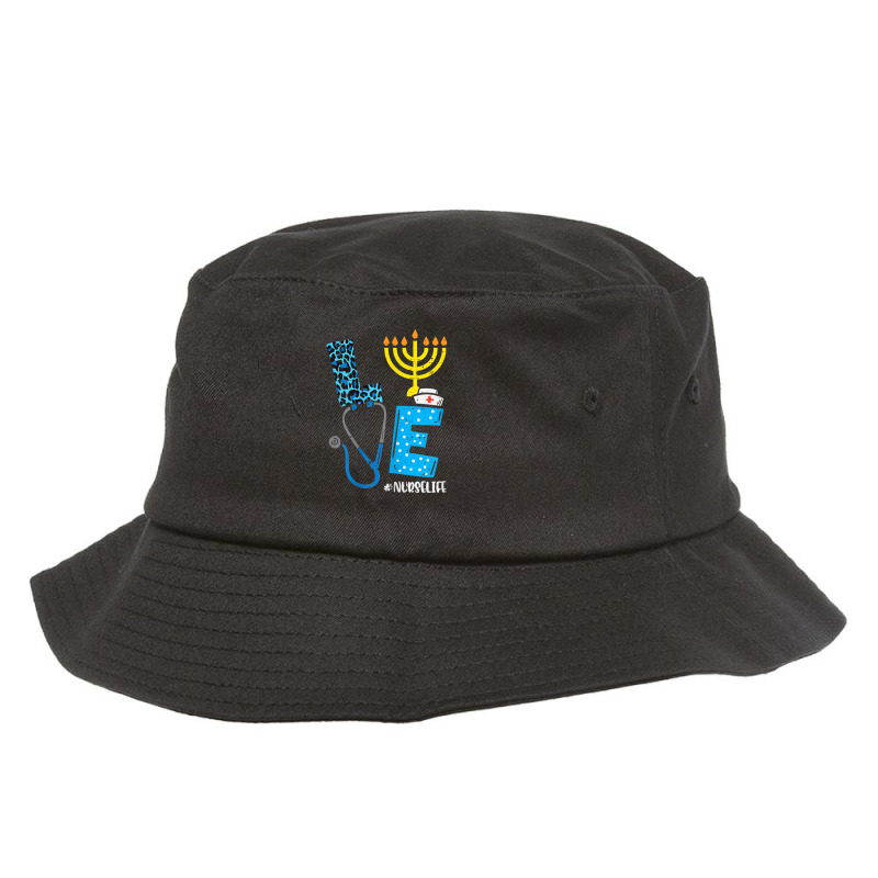 Womens Love Nurse Hanukkah Jewish Nurses Chanukah Pjs Pajama Women Bucket Hat | Artistshot