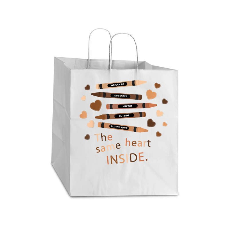 The Same Heart Inside - History Month Black Lives Matter Blm New Year Take Out Paper Bag - 14 X 10 X 15 1/2 | Artistshot