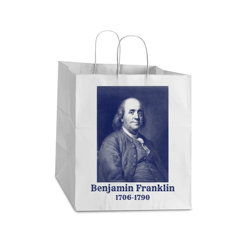 Ben Franklin T Shirt. Vintage Founding Father Tee Take Out Paper Bag - 14 X 10 X 15 1/2 | Artistshot