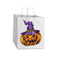 Halloween Pumpkin Witch Hat Witchcraft Costume Take Out Paper Bag - 14 X 10 X 15 1/2 | Artistshot