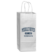 Middle River Minnesota Mn Vintage Athletic Sports Design Wine Paper Bag - 5 1/2 X 3 1/4 X 13 | Artistshot