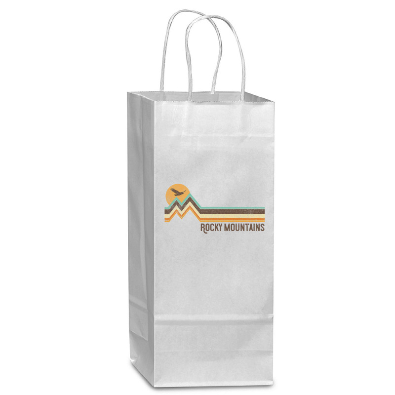 Rocky Mountain National Park 70's Retro Vintage Distressed Wine Paper Bag - 5 1/2 X 3 1/4 X 13 | Artistshot