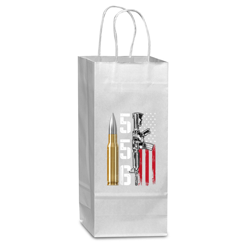 Ar-15 American Flag, Ar15 Rifle Sling Gift Gun Owner Back Wine Paper Bag - 5 1/2 x 3 1/4 x 13 by rayhenault | Artistshot