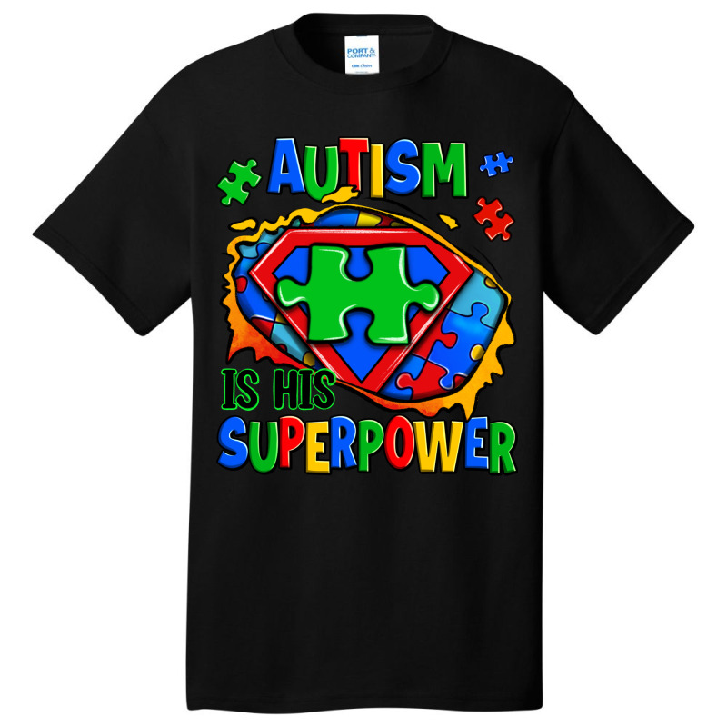 Autism Is His Superpower Ripped Basic T-shirt | Artistshot