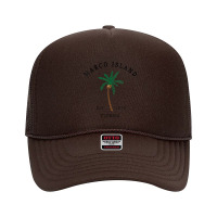 Womens Marco Island Florida Colorful Palm Tree Retro Novelty Art V Nec Foam Trucker Hat | Artistshot