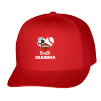 Ball Grandma Heart Funny Football Baseball Hockey Grandma T Shirt Trucker Cap | Artistshot