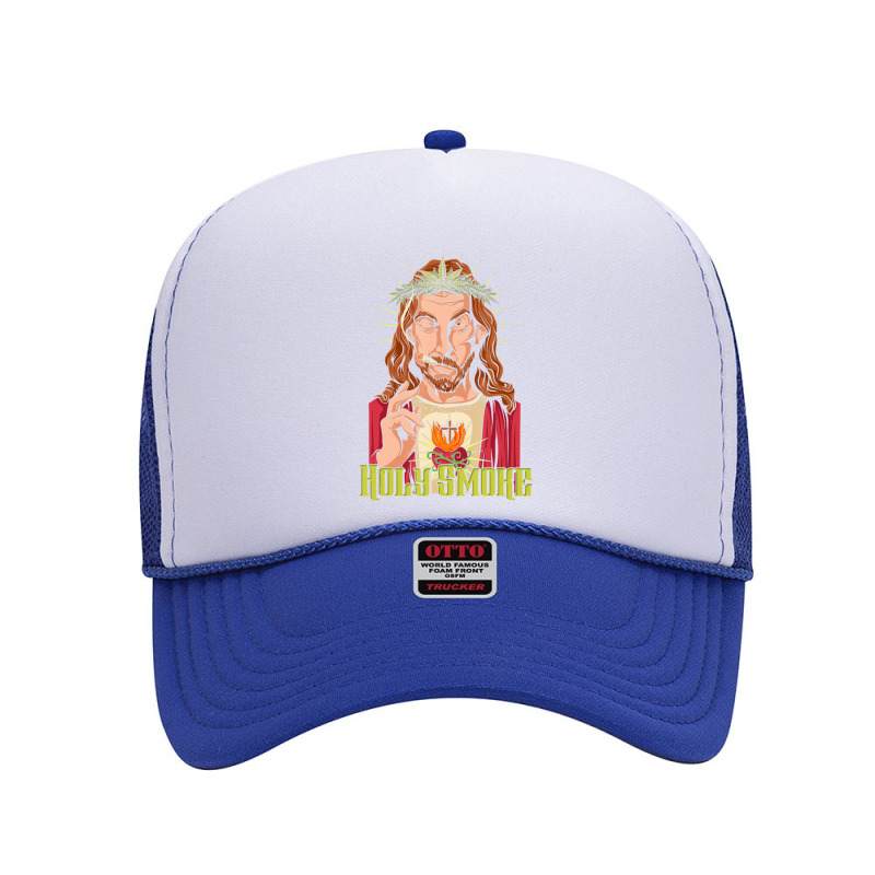 Funny Marijuana Cannabis Jesus Holy Smoke Foam Trucker Hat | Artistshot