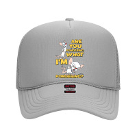 Pinky And The Brain Pondering Long Sleeve T Shirt Foam Trucker Hat | Artistshot