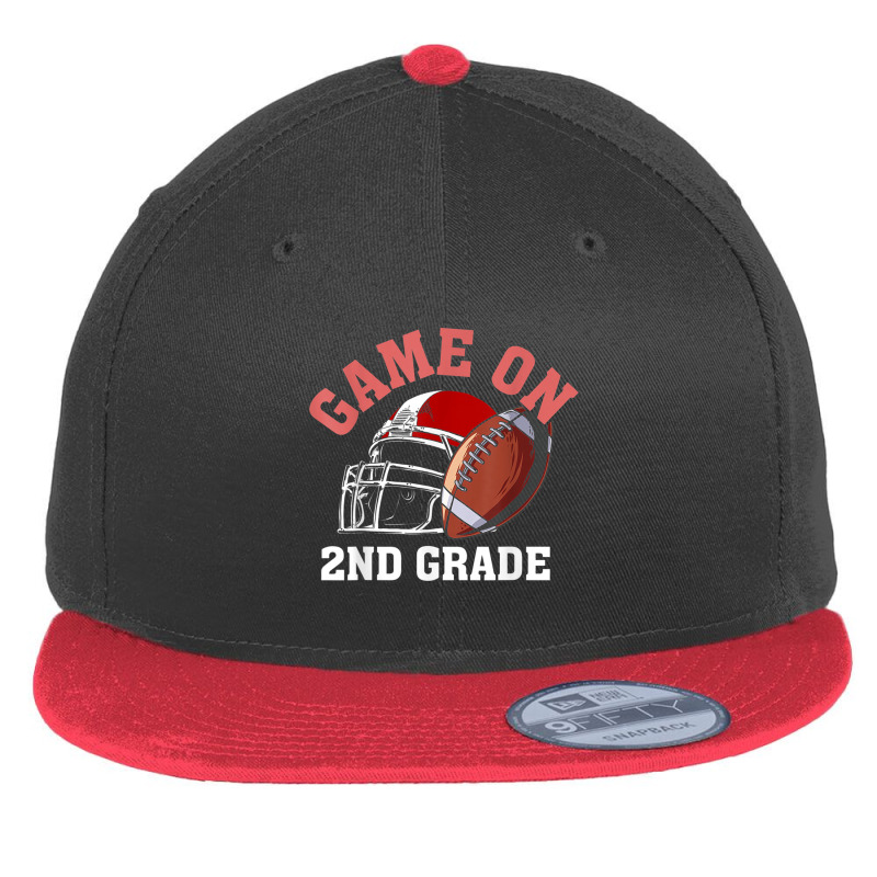 Game On 2nd Grade Football Back To School Student Kids Boys Flat Bill Snapback Cap by Artist-Shannon | Artistshot