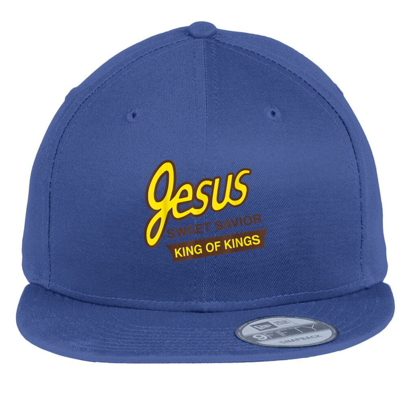 Jesus Sweet Savior King Of Kings Christian Faith Apparel Characters Ca Flat Bill Snapback Cap by Aria-Proctor | Artistshot