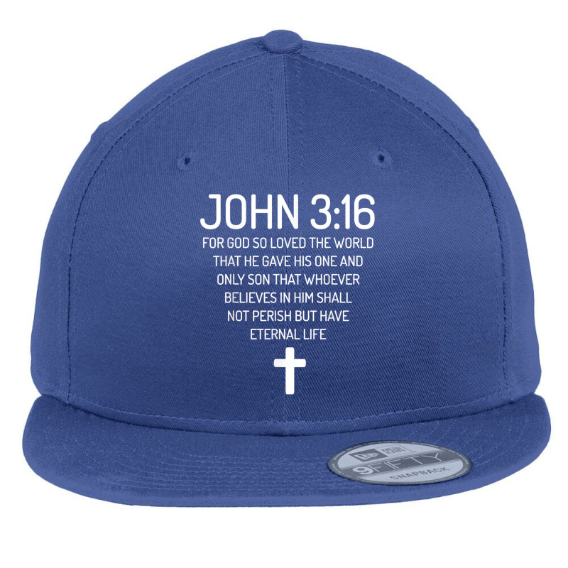 John 316 Bible Verse Scripture Christians Character Animae Flat Bill Snapback Cap by Aria-Proctor | Artistshot