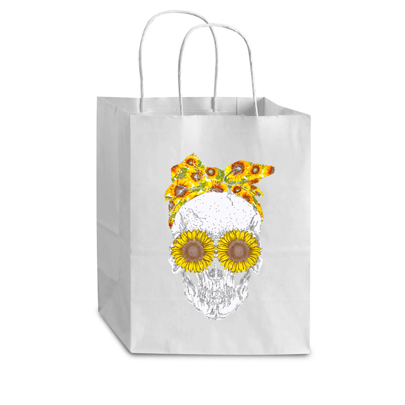 Skull Sunflower, Skull Sunflower Vintage, Skull Sunflower Art, Skull S Cub Paper Bag - 8 X 4 1/2 X 10 1/4 | Artistshot